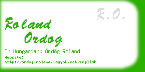 roland ordog business card